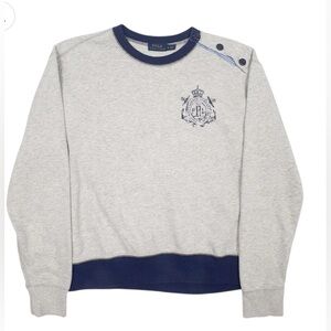 Polo by Ralph Lauren Gray and Blue Crew Neck Sweater